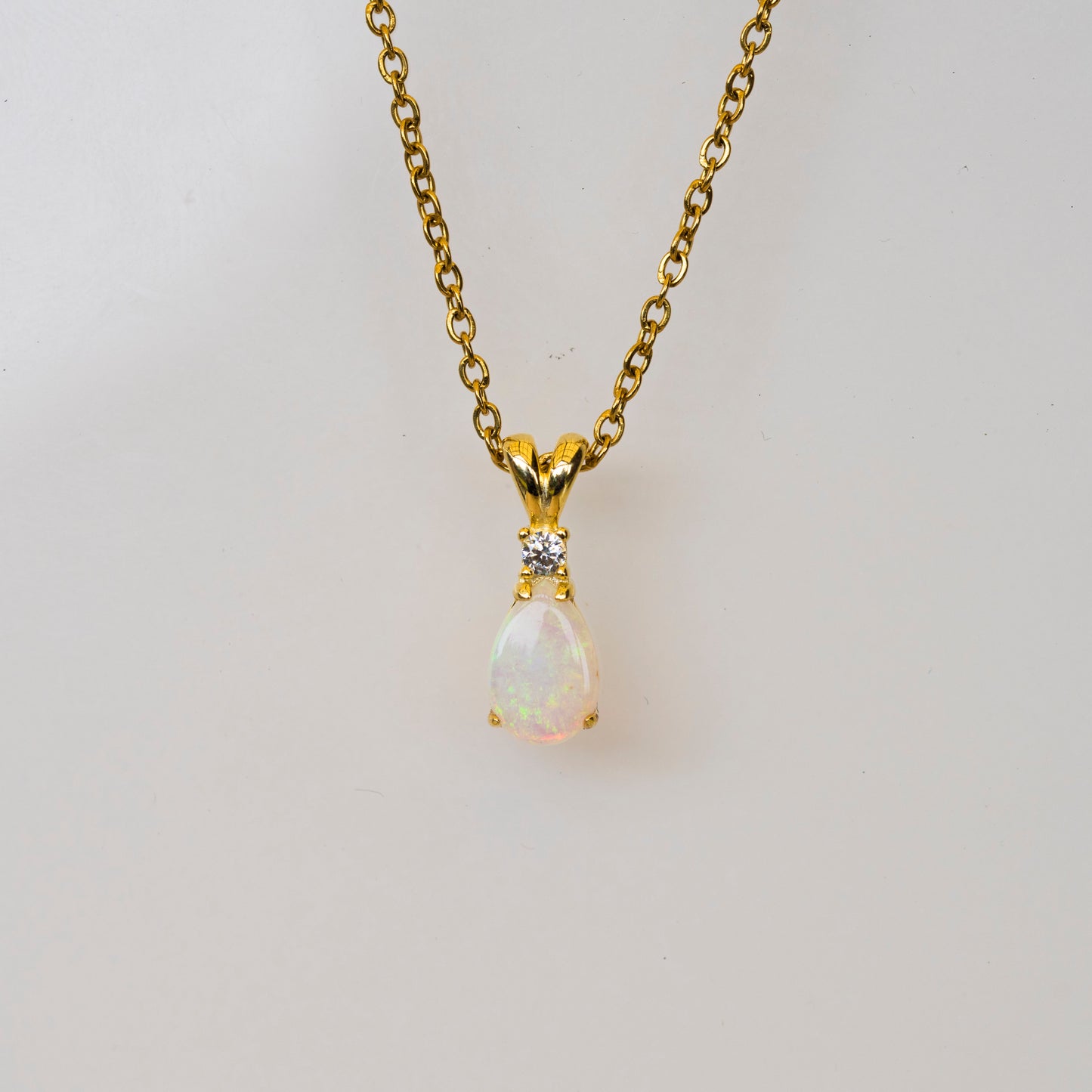 Handmade Australian Opal - Authentic Australian Solid Opal Necklace Pendant in Sterling Silver Yellow Gold Plated