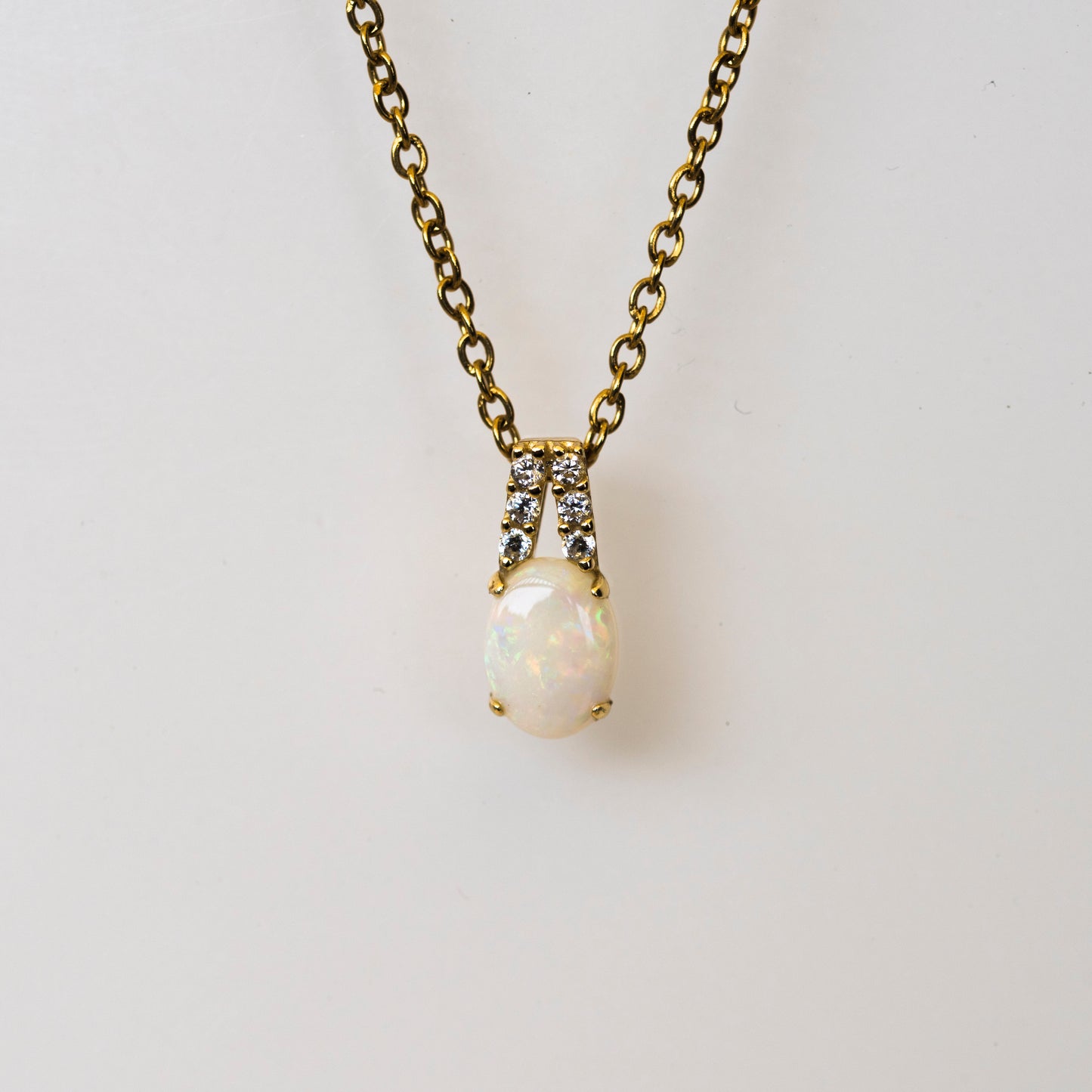 Australian Solid Opal Necklace Pendant in Sterling Silver Yellow Gold Plated