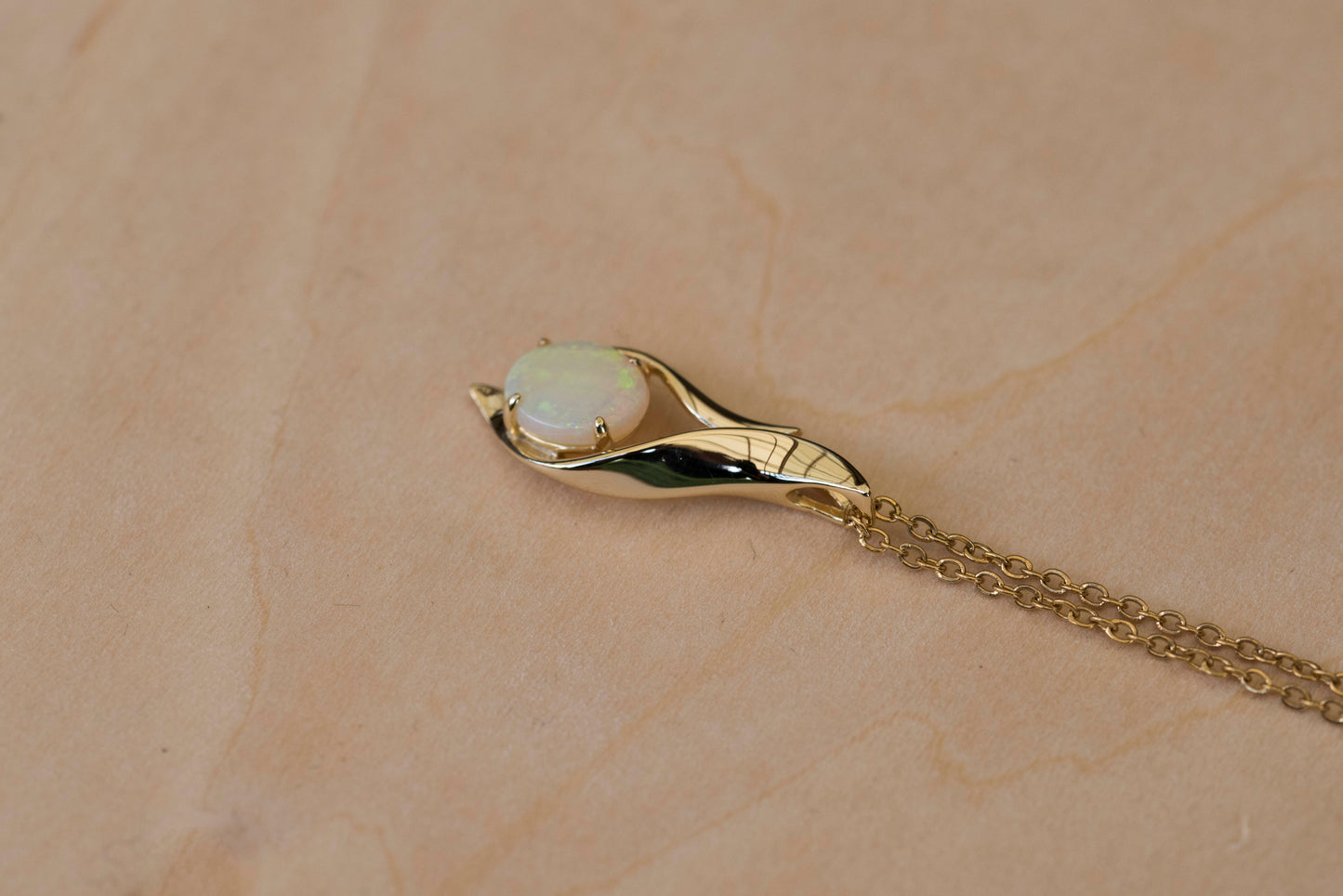 Solid Australian Opal - Genuine Multi Color Fire Opal Necklace - Australian Opal Necklace Pendant in Sterling Silver Yellow Gold Plated